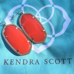 Kendra Scott Danielle Gold Earrings Bright Red